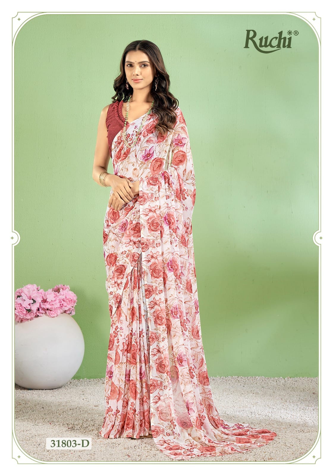 Star Chiffon 154 By Ruchi Printed Daily Wear Sarees Wholesale Market In Surat